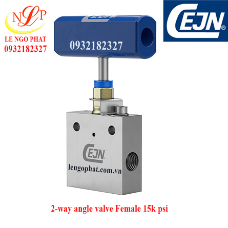 2-way angle valve Female 1/4" NPT to female 1/4" NPT 15k psi 
