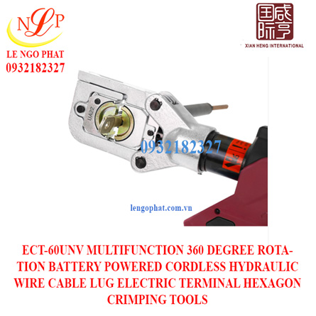 ECT-60UNV MULTIFUNCTION 360 DEGREE ROTATION BATTERY POWERED CORDLESS HYDRAULIC WIRE CABLE LUG ELECTRIC TERMINAL HEXAGON CRIMPING TOOLS