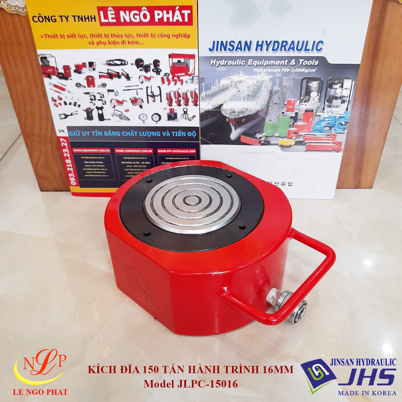 JLPC-15016, Kích thủy lực đĩa mỏng JHS 150 tấn hành trình 16 mm