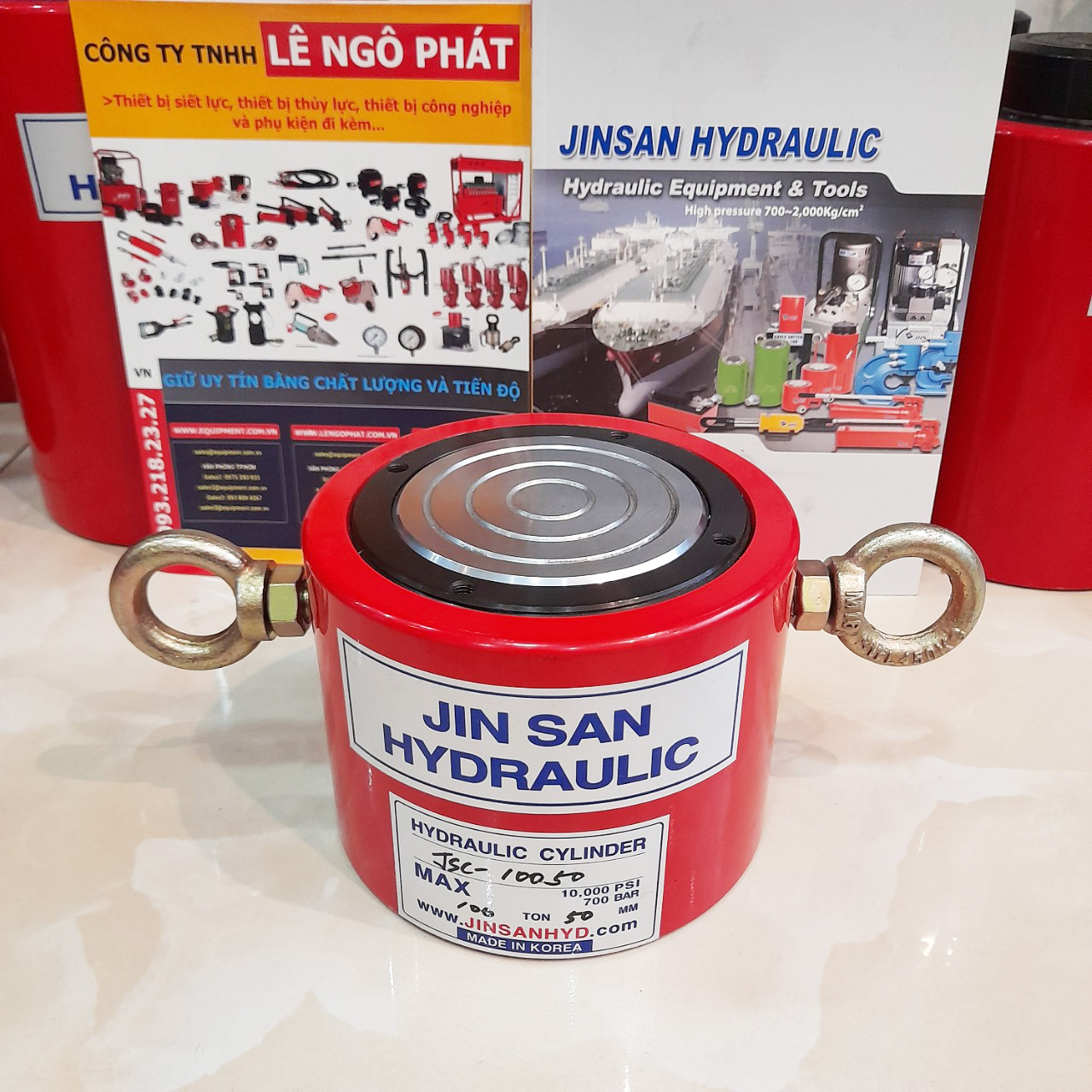 JSC-10050, Kích thủy lực lùn JHS 100 tấn hành trình 50 mm