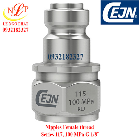 Nipples FeMale thread Series 115 Flat-Face, 80 MPa G 1/8”