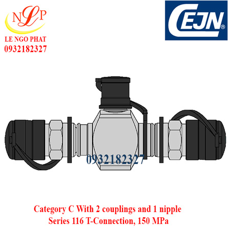 Category C With 2 couplings and 1 nipple Series 116 T-Connection, 150 MPa