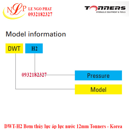 DWT-H2 Bơm thủy lực áp lực nước 12mm Tonners - Korea