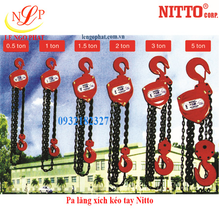 Pa lăng xích kéo tay Nitto 20VP5 (2 tấn 3 met)