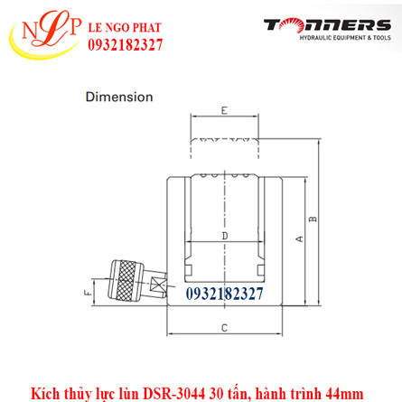 Kích thủy lực lùn DSR-3044 30 tấn, hành trình 44mm