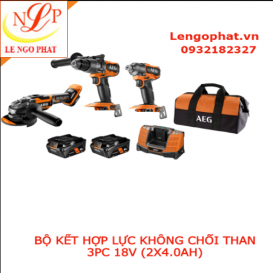 BỘ KẾT HỢP LỰC KHÔNG CHỔI THAN 3PC 18V (2X4.0AH)