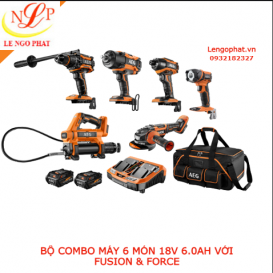 BỘ COMBO MÁY 6 MÓN 18V 6.0AH VỚI FUSION & FORCE