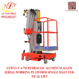 GTWY1-6 6.2M HYDRAULIC ALUMINUM ALLOY AERIAL WORKING PLATFORM SINGLE MAST VERTICAL LIFT