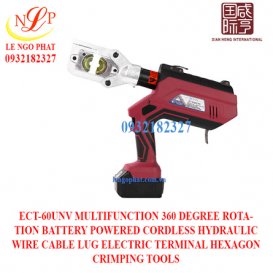 ECT-60UNV MULTIFUNCTION 360 DEGREE ROTATION BATTERY POWERED CORDLESS HYDRAULIC WIRE CABLE LUG ELECTRIC TERMINAL HEXAGON CRIMPING TOOLS