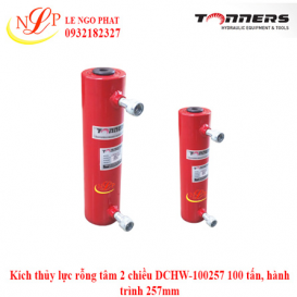 Kích thủy lực rỗng tâm 2 chiều DCHW-100257 100 tấn, hành trình 257mm