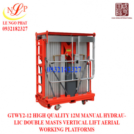 GTWY2-12 HIGH QUALITY 12M MANUAL HYDRAULIC DOUBLE MASTS VERTICAL LIFT AERIAL WORKING PLATFORMS 
