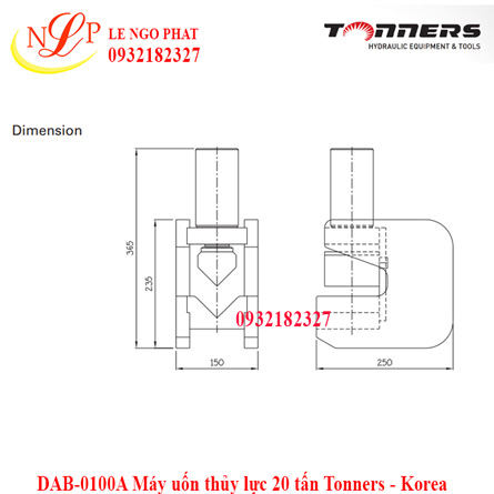 DAB-0100A Máy uốn thủy lực 20 tấn Tonners - Korea