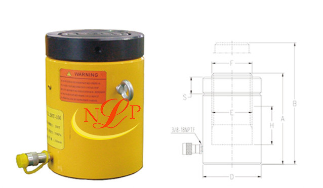 Sơ đồ/ Bản vẽ kỹ thuật Kích Thủy Lực Vòng Hãm 1 Chiều CLL